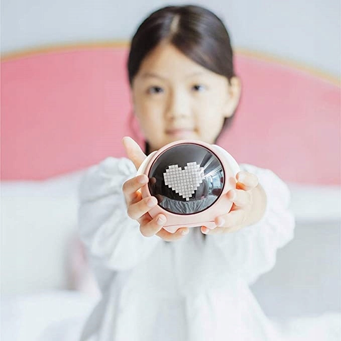 BUDZIK ZEGAR EMOJI Z TEMPERATURA I ALARMEM RÓŻOWY Marka inna