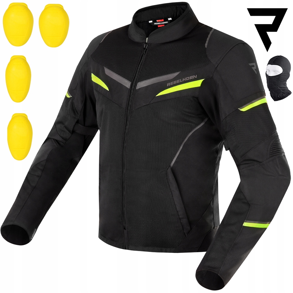 Motocyklová Bunda Rebelhorn Flux Mestská Nepremokavá Chrániče