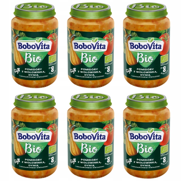 BoboVita Bio Pomidory wołowina dynia makaron 6x190 EAN (GTIN) 5900852050978