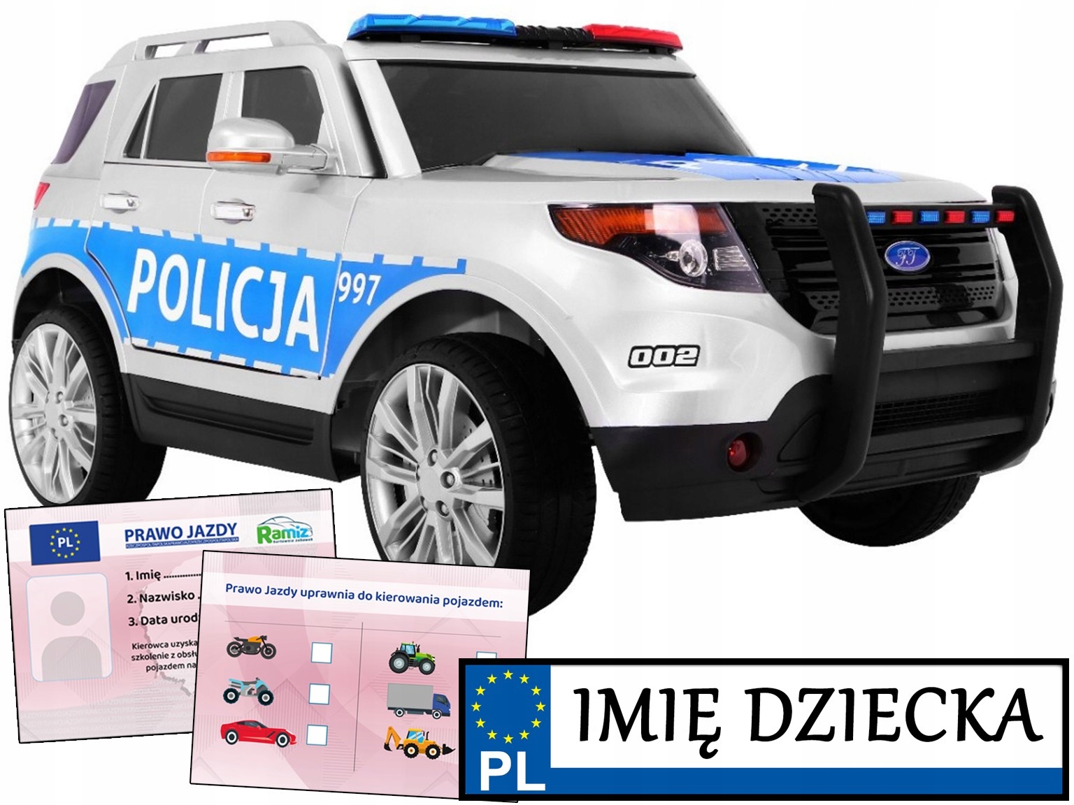 Pojazd na akumulator dla dzieci Suv Policja pilot Policyjny Radiowóz