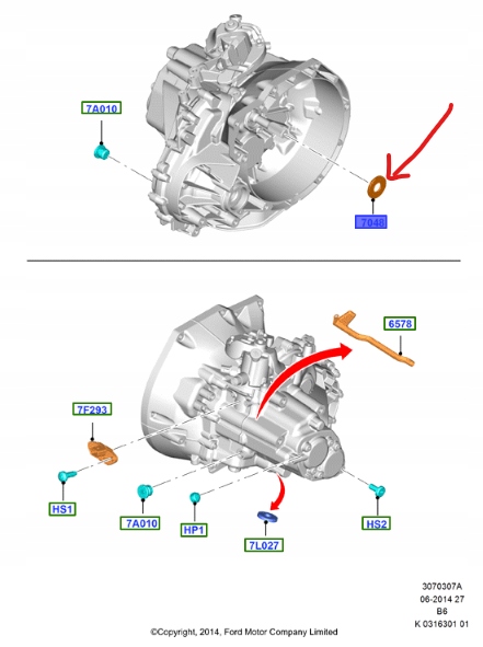 USZCZELNIACZ SKRZYNI BIEGÓW MANUALNA B6 FORD Numer katalogowy części 1691101