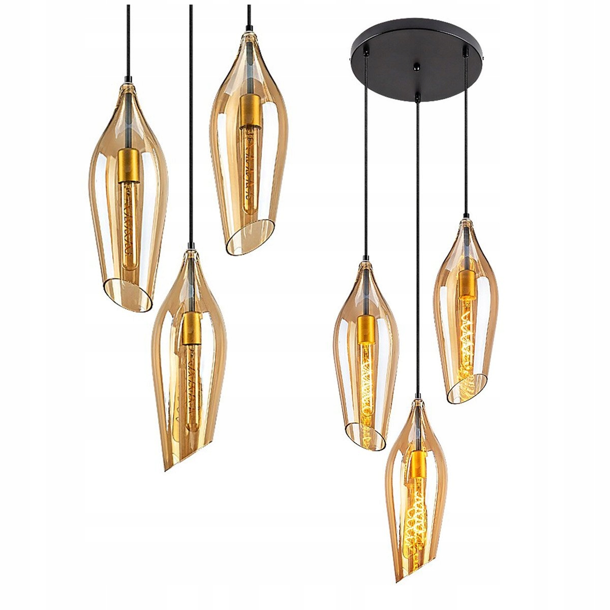 Závesná lampa do jedálne 3x60W sklenené tienidlá Bellini 72203 Rabalux