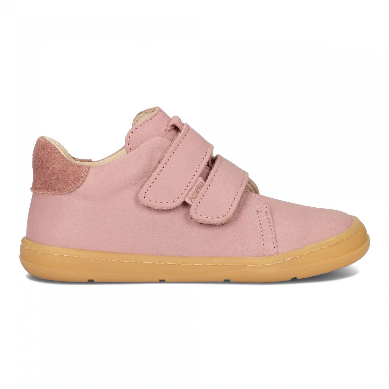 Półbuty barefoot skórzane dziecięce przejściowe na rzepy Ameko Dash Rose 29