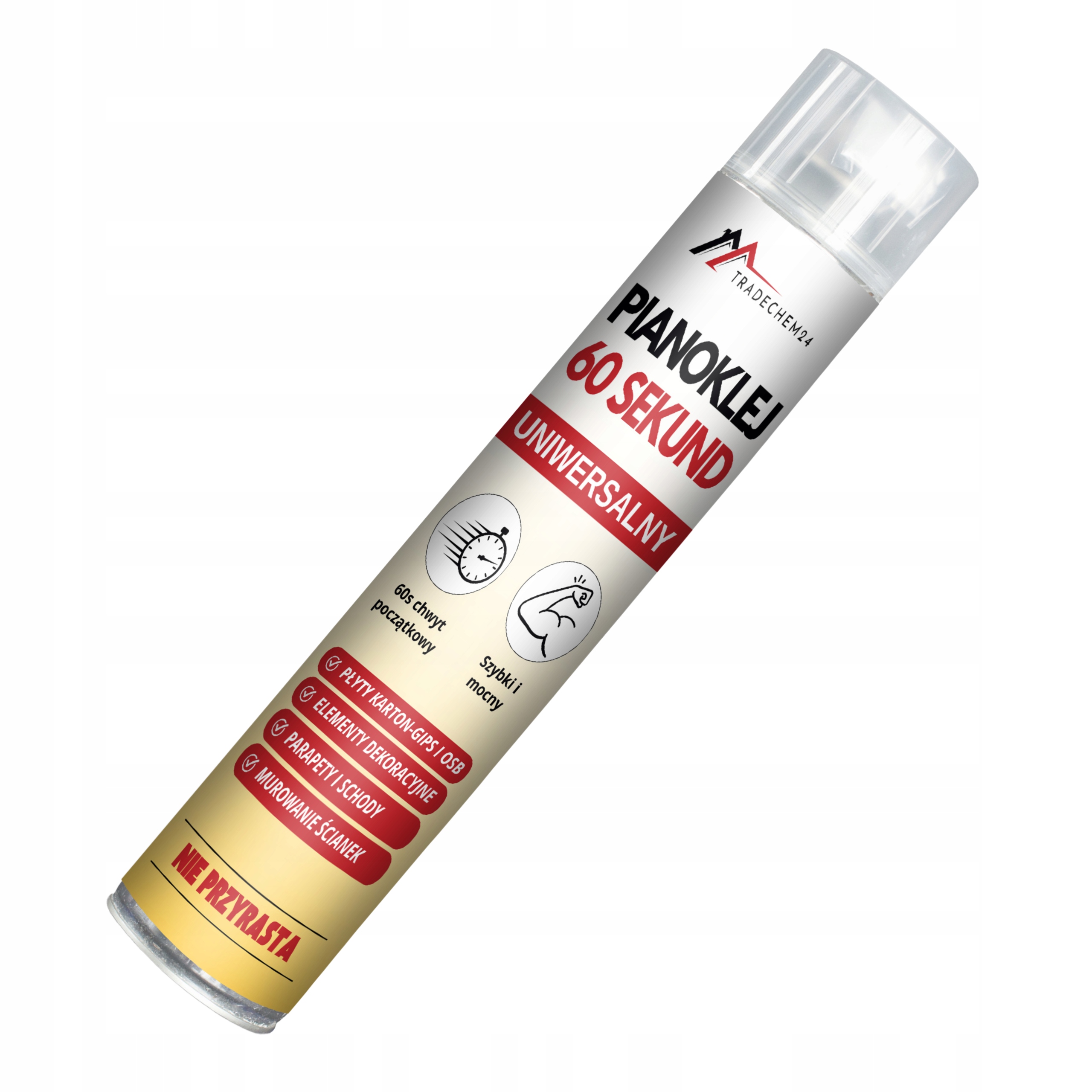 PIANOKLEJ 60 SEKUND 750 ML KLEJ DO PŁYT GK PARAPETÓW STYROPIANU SCHODÓW