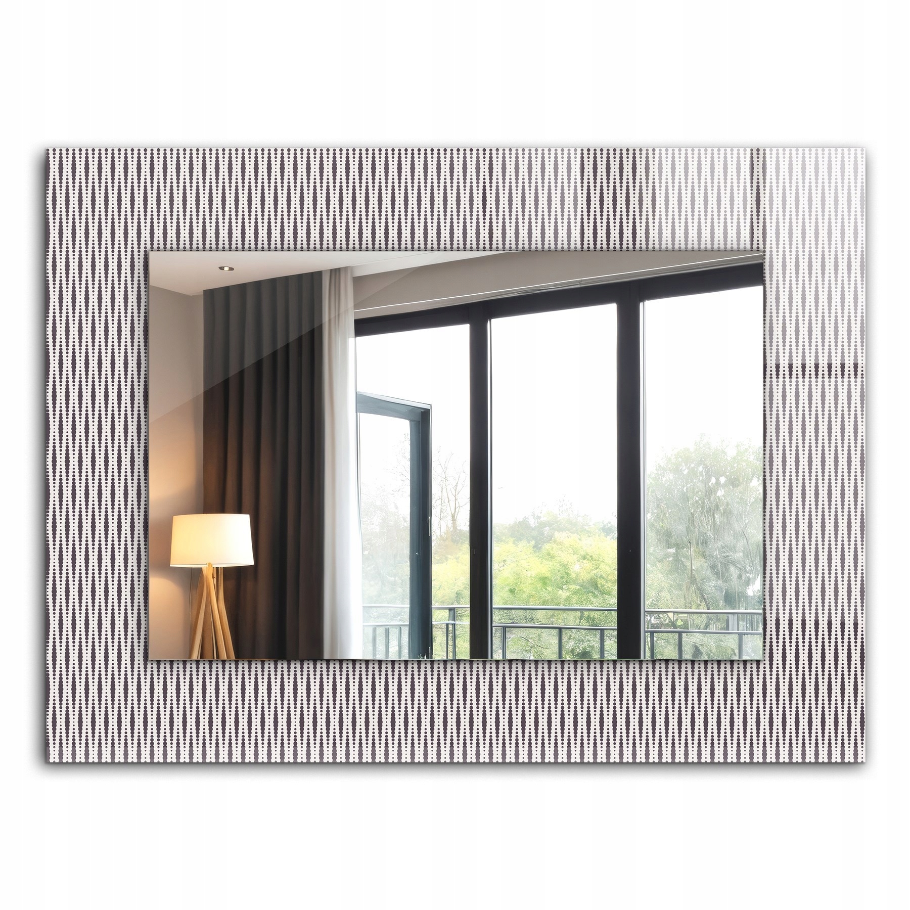 Stylové Zrcadlo Glamour Moderní Loft XXL 80x60 cm Vzor textilní tkaniny