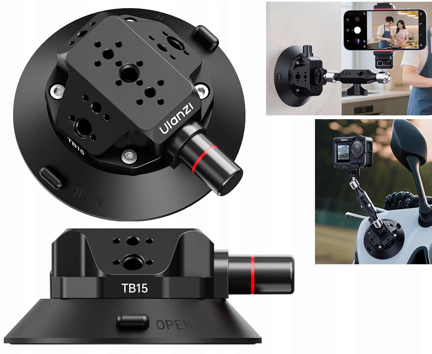 Upevnění Přísavka Držák na sklo pro fotoaparát Kameru Telefon Závit 1/4''