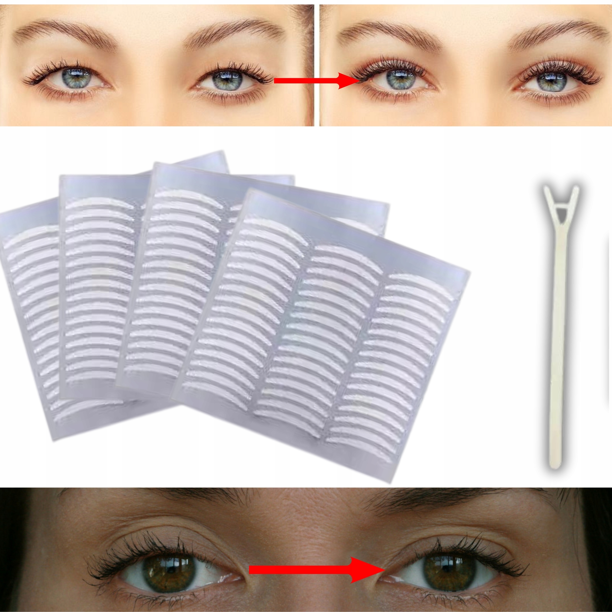 Pásky Na Padající Víčka Neviditelné 240 Kusů aplikátor