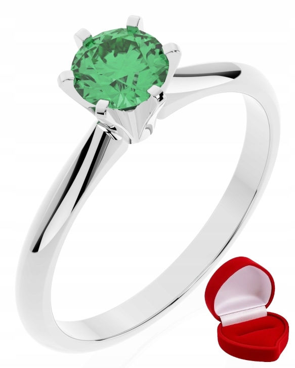 Zlatý Prstýnek 585 14k Smaragd 0,50 ct Bílé Zlato R20