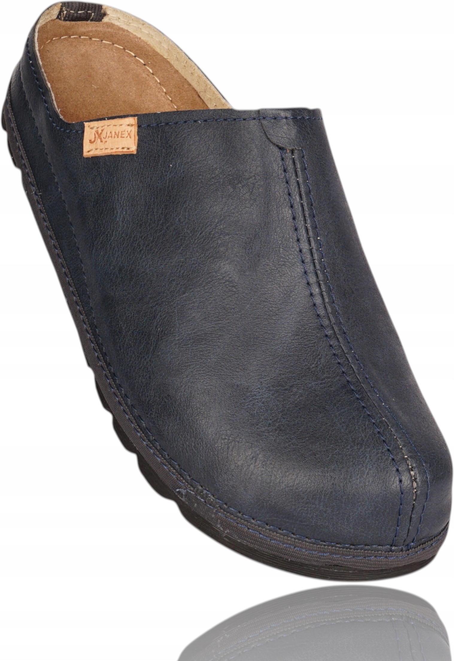 Pánské Pantofle Kožené Tmavě modré Do Práce Školy Domu Zahrady Silné Pohodlné