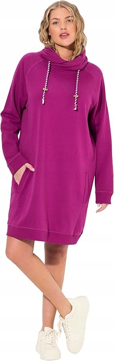 Ulla Popken Fialová Šaty S Komínem Plus Size 50/52 6FA