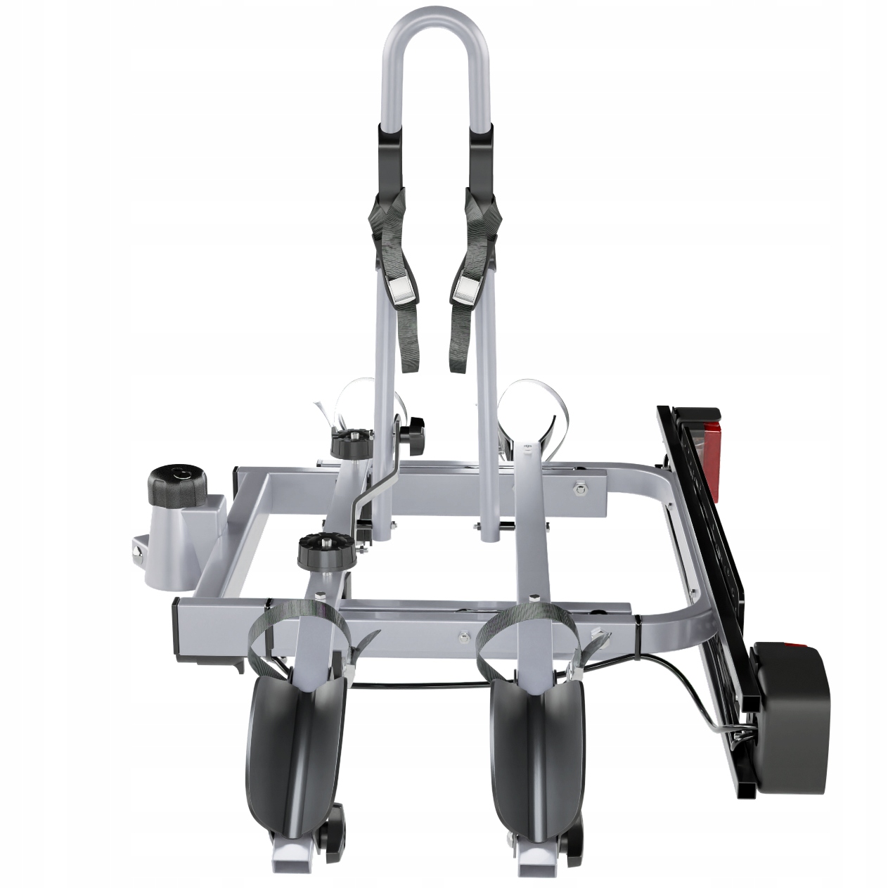 ZAMYKANY BAGAŻNIK ROWEROWY PLATFORMA NA HAK NA 2 ROWERY DO 75kg UCHYLANY Model Tytan 2 Plus