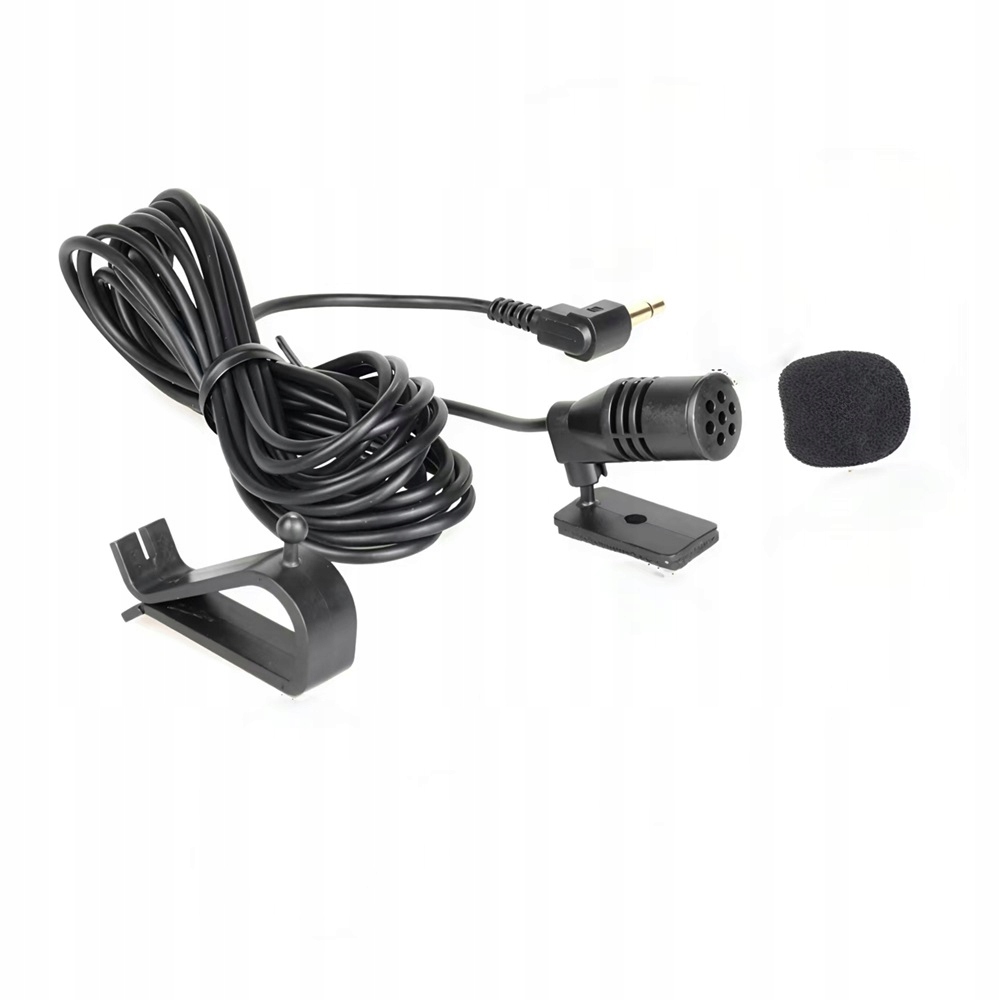 Автомобильный микрофон для радио / GPS / DVD с зажимом лента кабель 3 м джек 3,5 мм