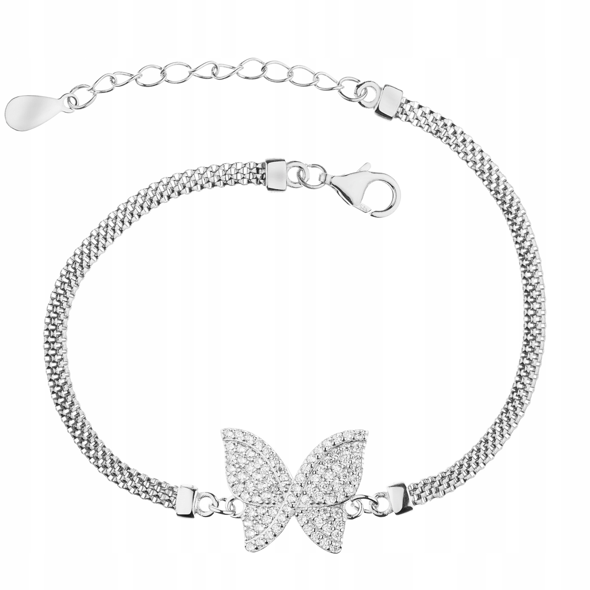 

Bransoletka Rodowana Motyl Motylek Z Cyrkoniami