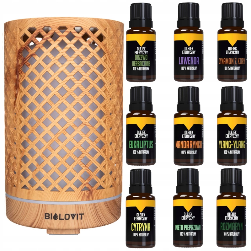 

Zestaw Aromaterapia Dyfuzor 9x Olejek eteryczny