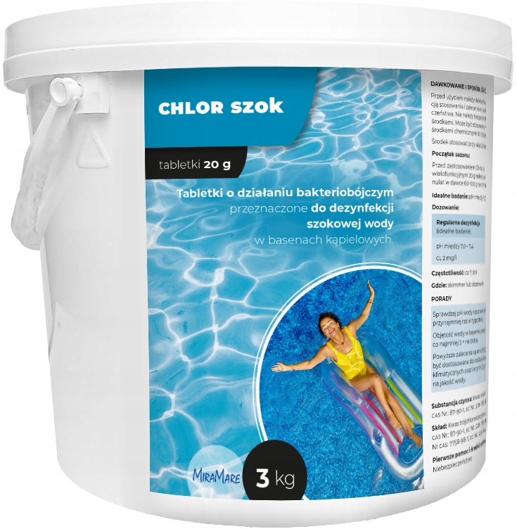 Chlor Szok Tabletki Do Basenu Dezyfenkcja Wody Basenowej Marina Mare 3kg