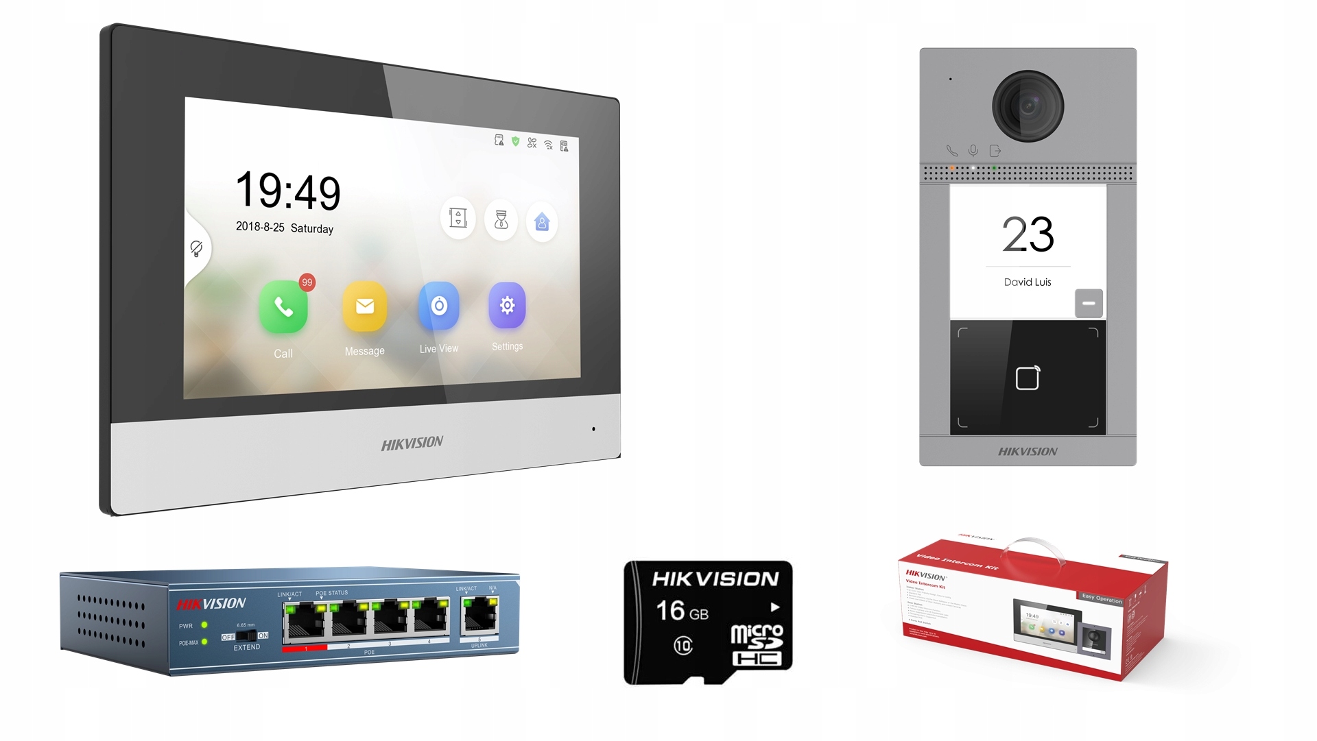 Zestaw Wideodomofonowy Ip 7'' Hikvision DS-KIS604