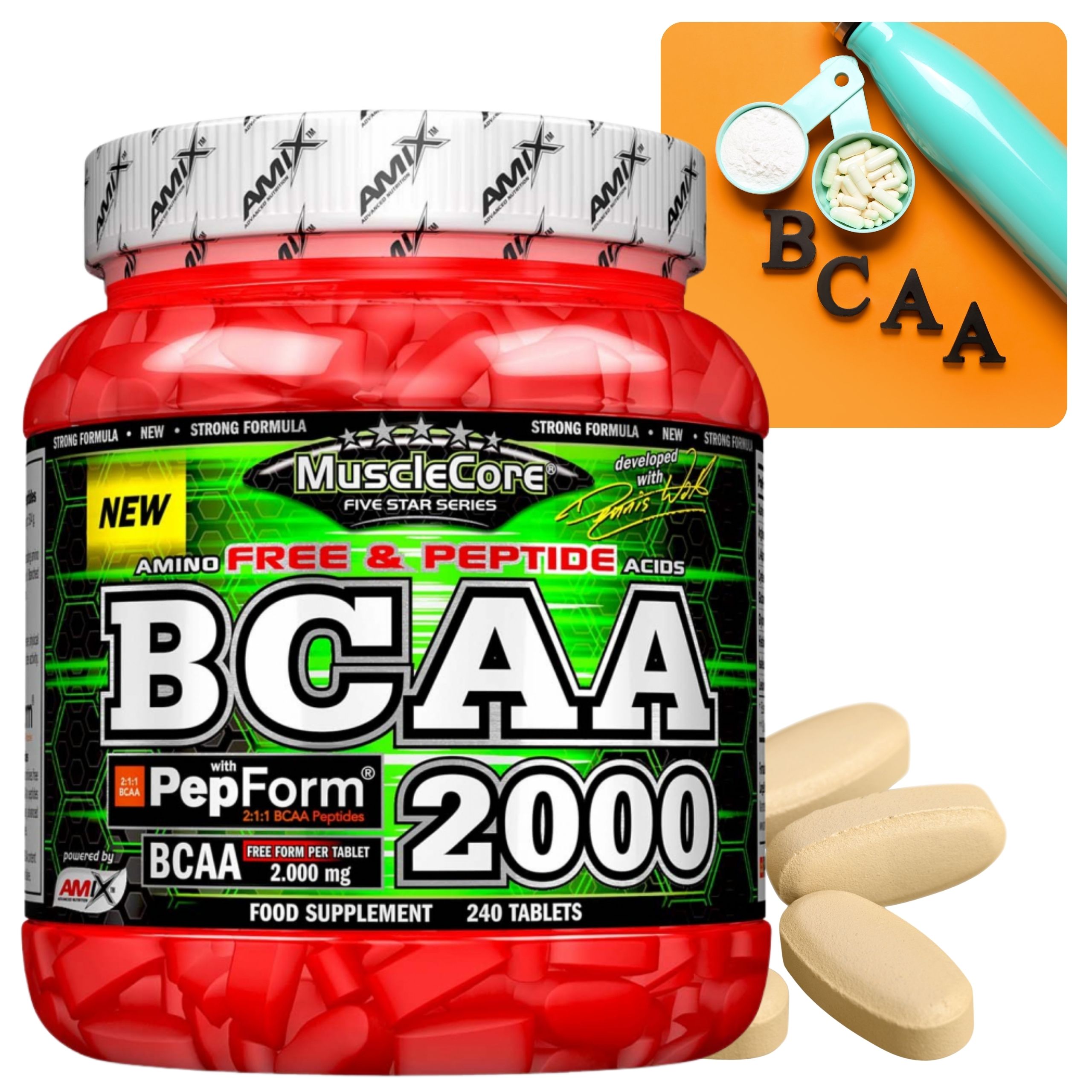 Amix Musclecore Bcaa 2:1:1 2000 240 tablet Regenerace svalů