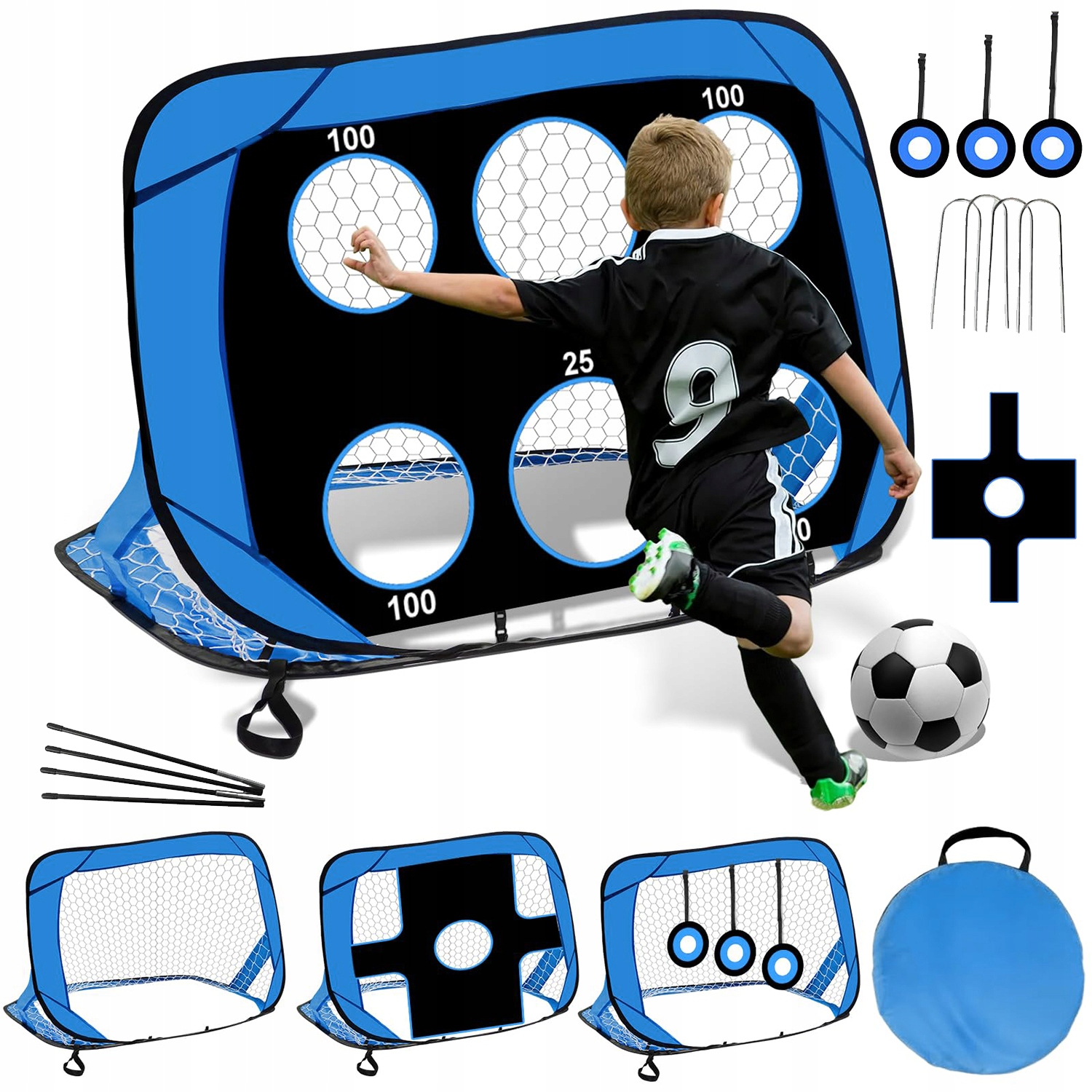 4w1 Bramka Zestaw Do Piłki Nożnej Dla Dzieci Konstrukcja Dwukierunkowa