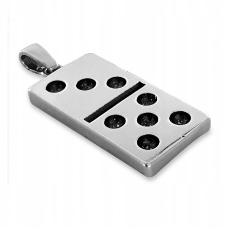

Zabawny Srebrny Wisiorek Kostka Domino PR.925 Gra