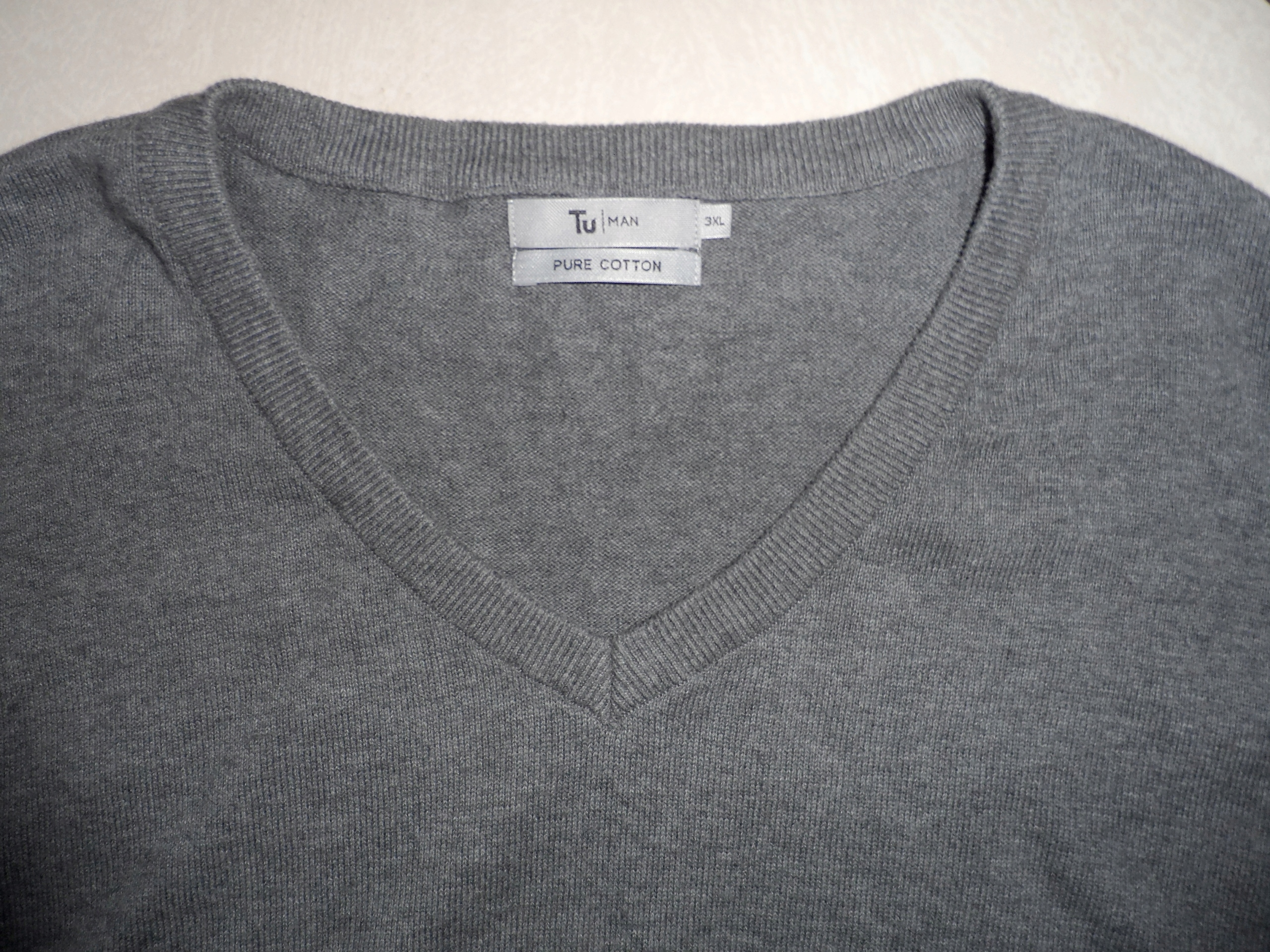 TU jak NOWY FIRMOWY SZARY SWETER BLUZA r XXXL Dekolt serek/dekolt V