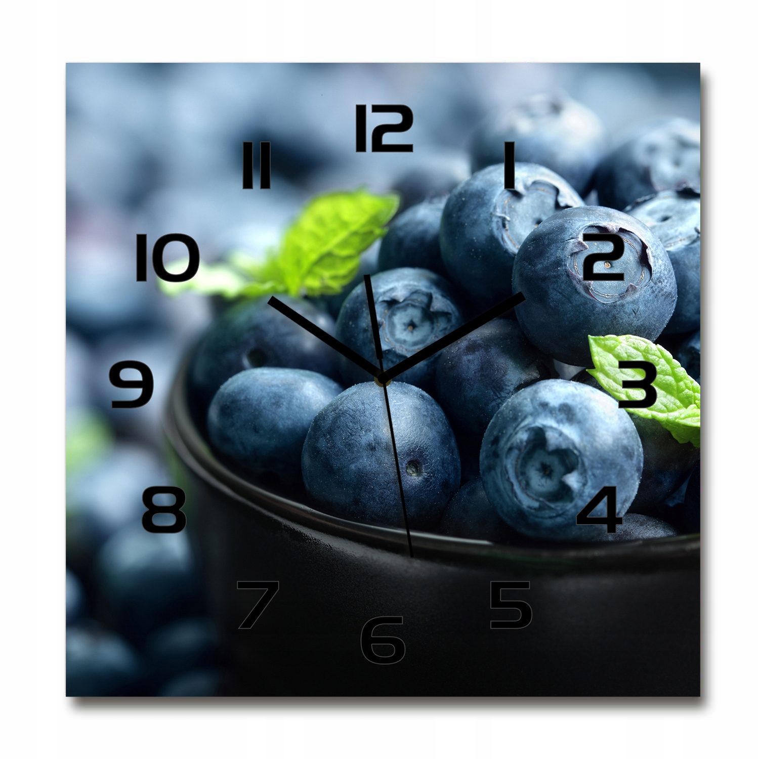 

Duży kwadratowy szklany zegar ścienny Jagody 60x60