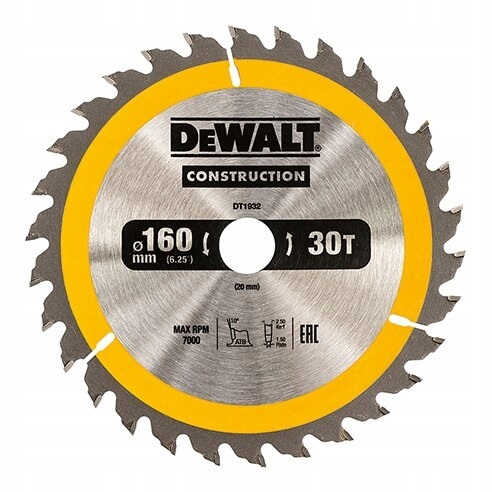 Kotoučová Pila Na Dřevo 160/20 MM, 30 Zubů Dw DT1932-QZ