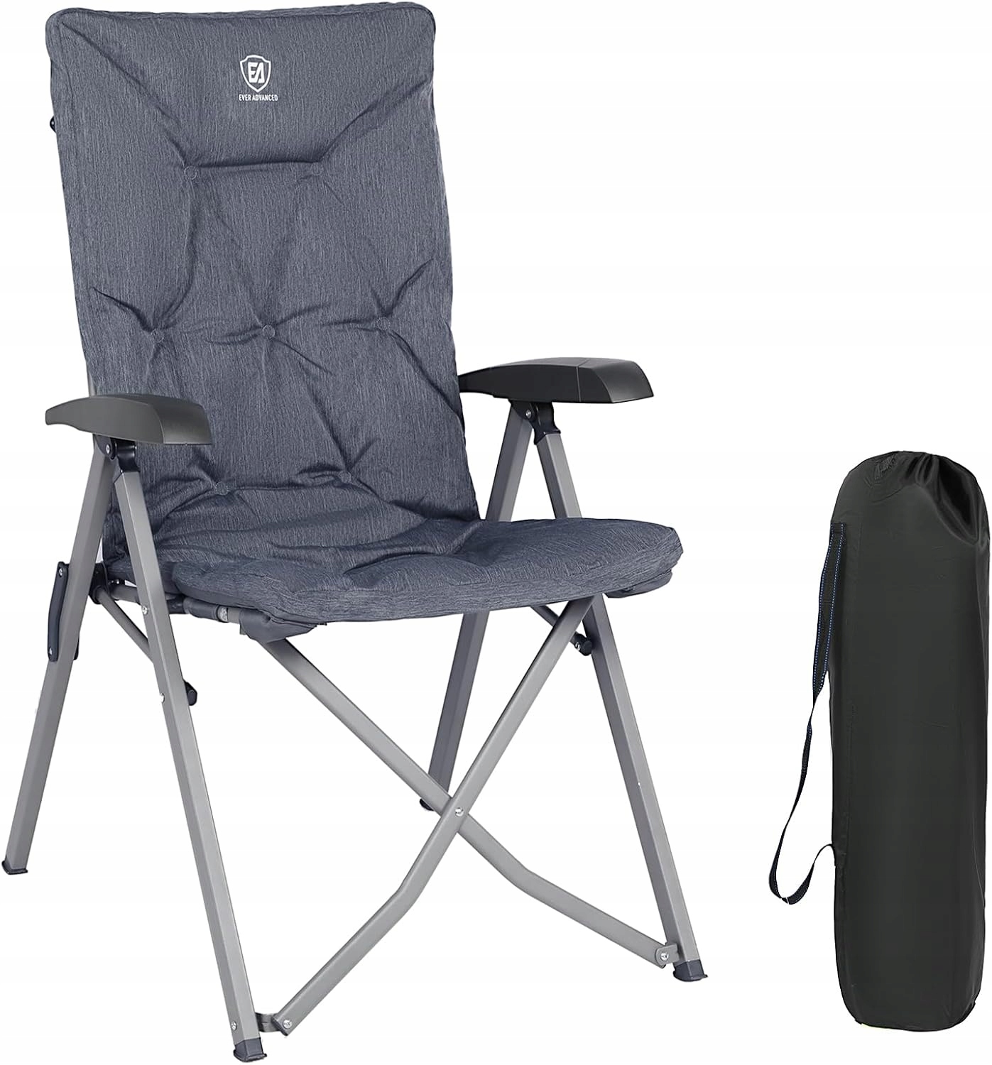 Turistické křeslo s opěradlem Ever Advanced Camping Šedá