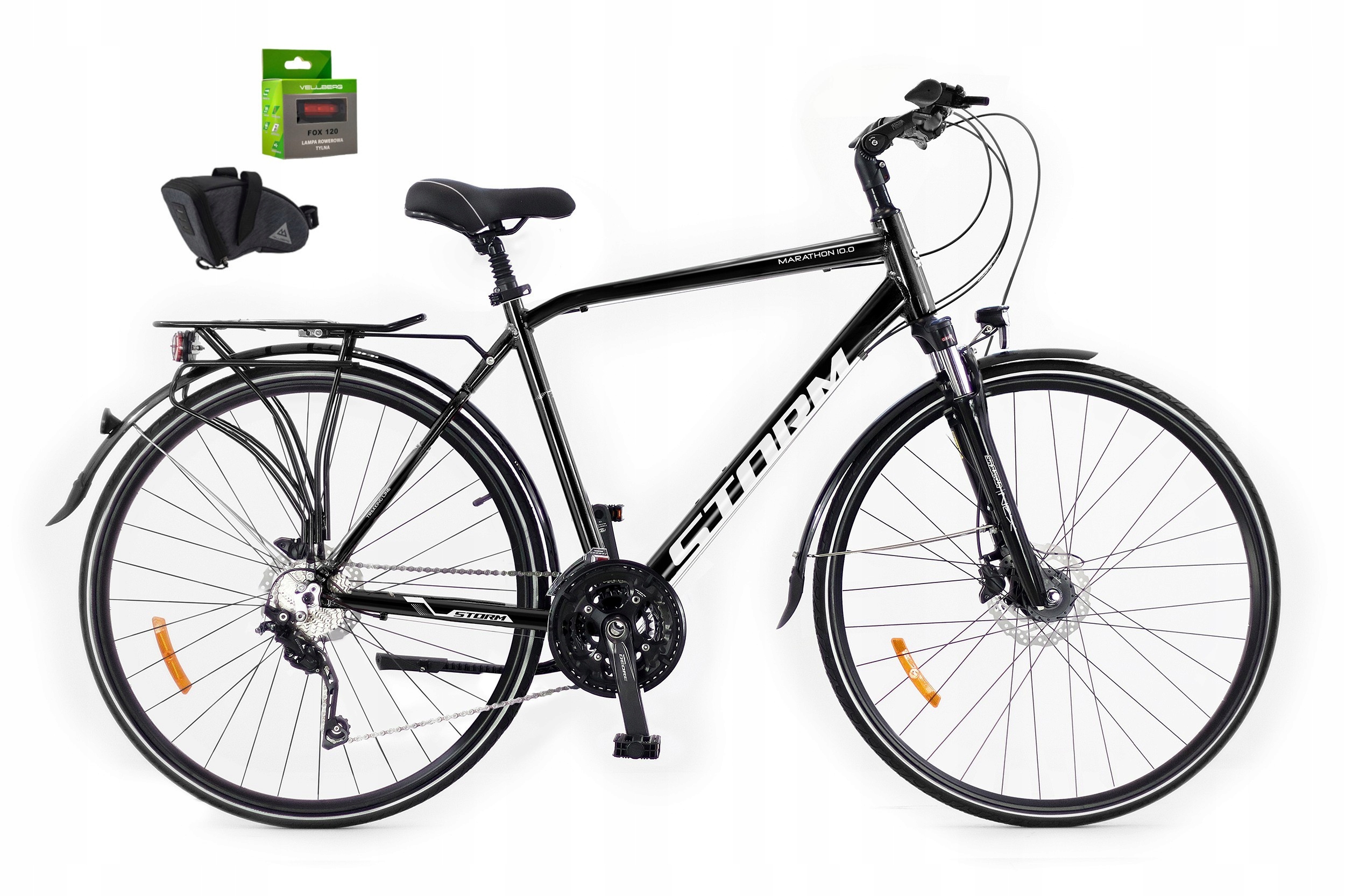 Rower 28 Storm Marathon 10.0 Trekking Alu Deore 3X10 2HD 19" Czarny