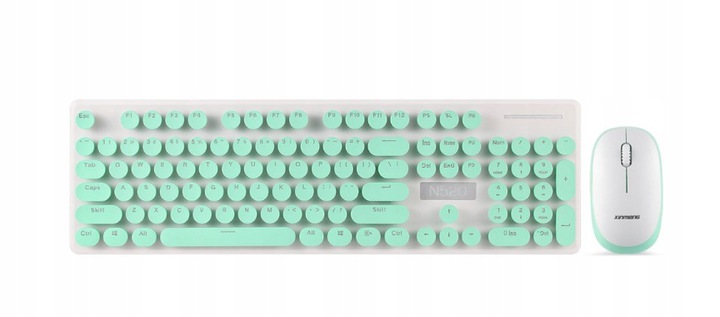 

Retro Bezprzewodowa Klawiatura Myszka Usb Mięta