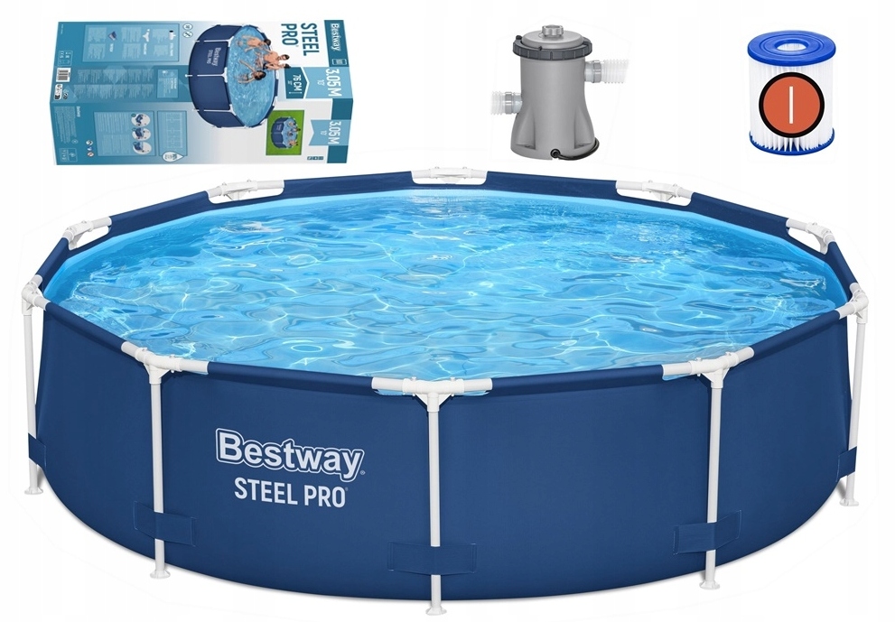 Basen Stelażowy Bestway 305x76 cm z Pompą Steel Pro Ogrodowy 4678L