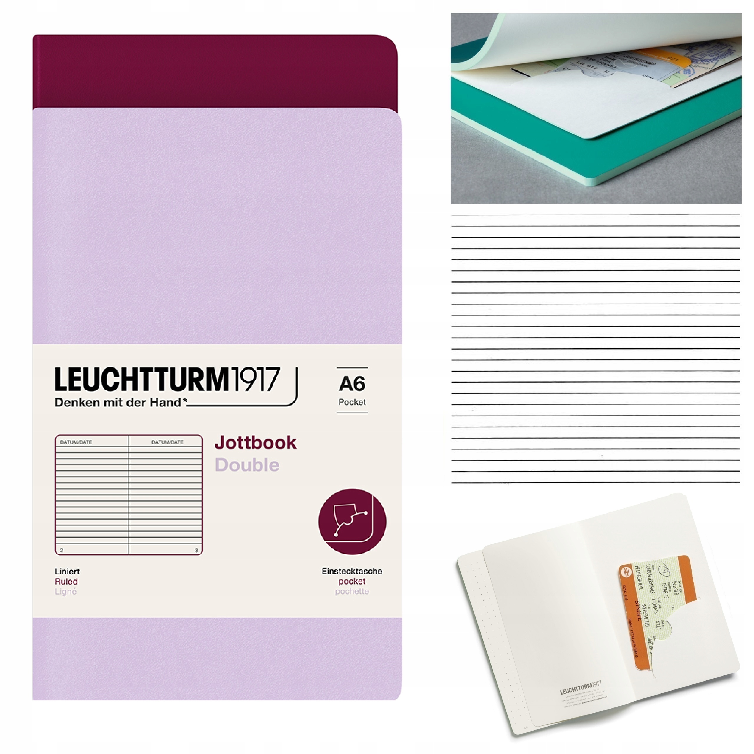 LEUCHTTURM1917 Notatnik Notes A6 Linia Jottbook zeszyt w linię Dwupak