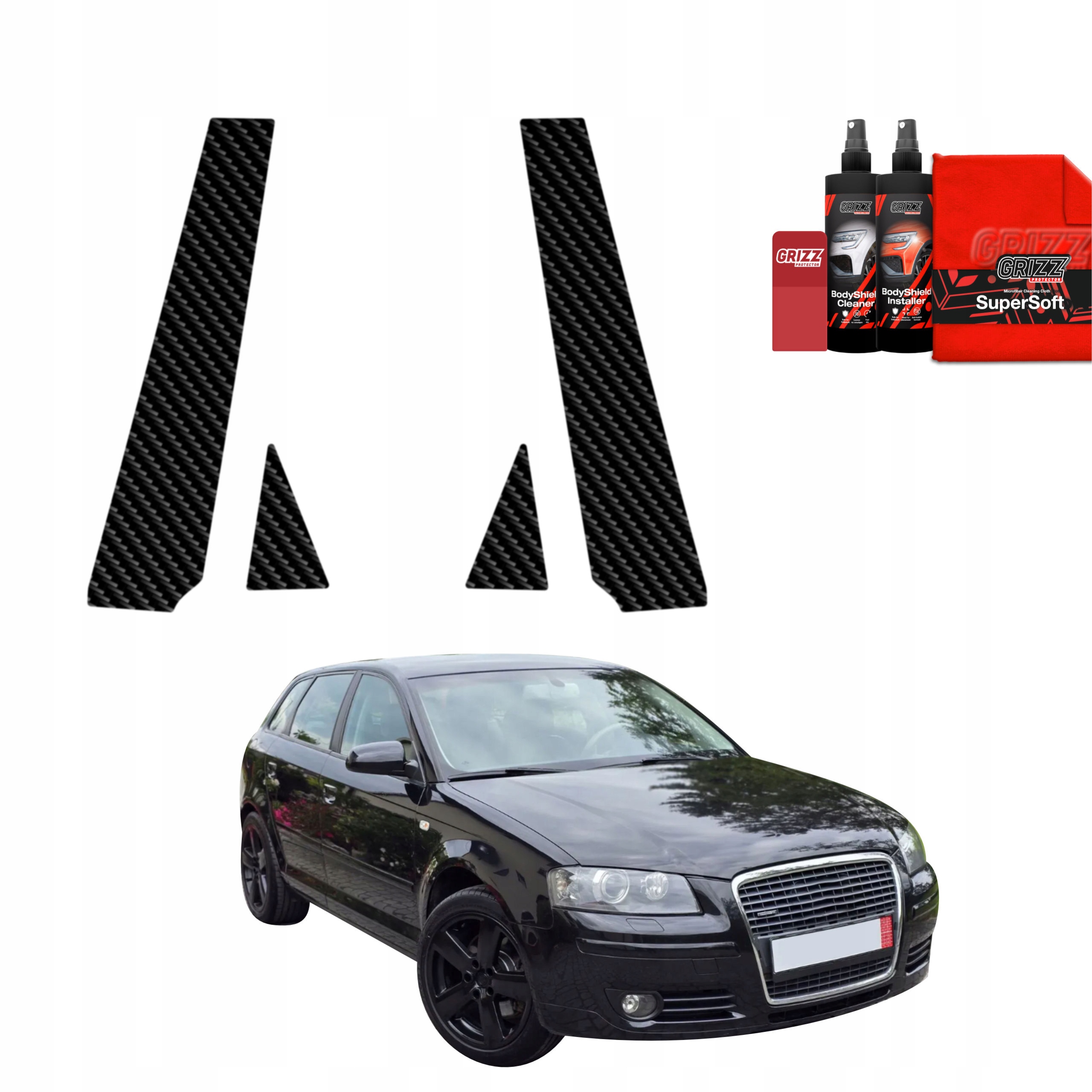 4v1 Fólie na sloupky pro Audi A3 8P Hatchback 5D (2003-2008)