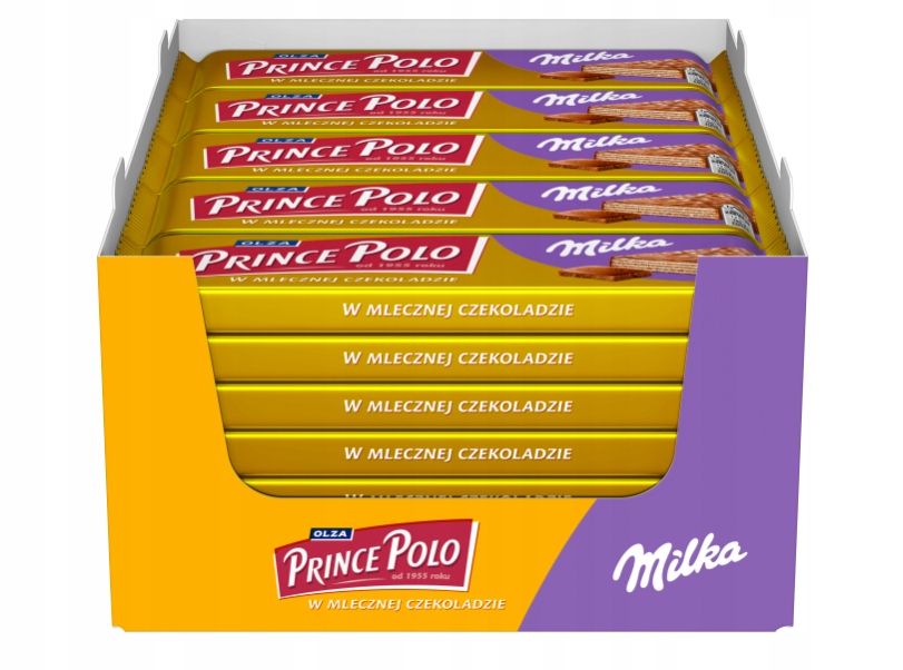 Levně Wafel Prince Polo Milka 45 g x 35 kusů