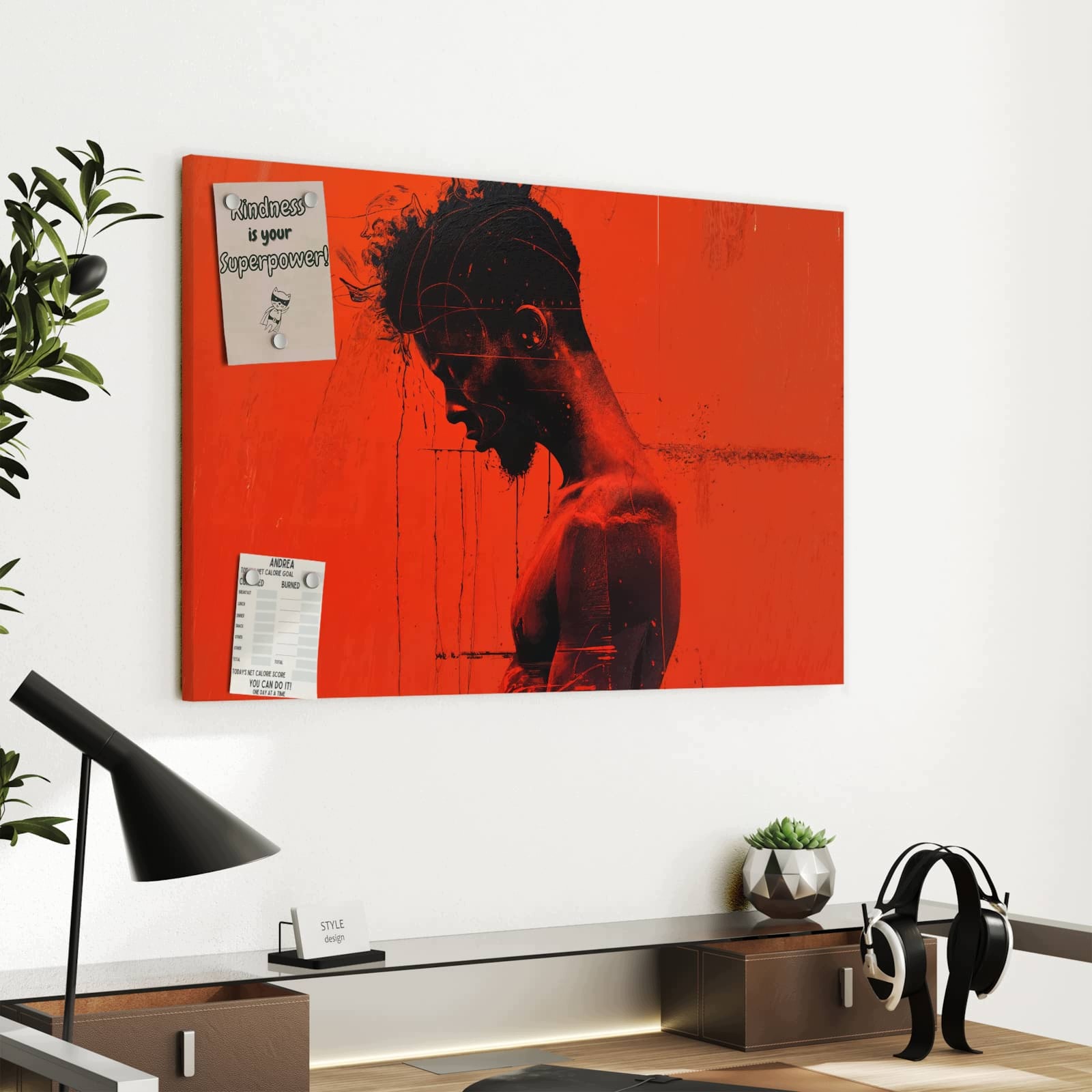 Magnetická tabule Ciemnoczerwone Profil 60 × 40 cm