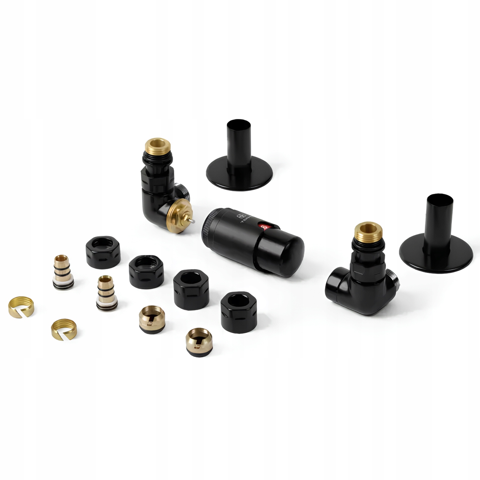 Trojosový Termostatický Set Pre Radiátor 1/2" Ľavý, Čierny Mat Terma