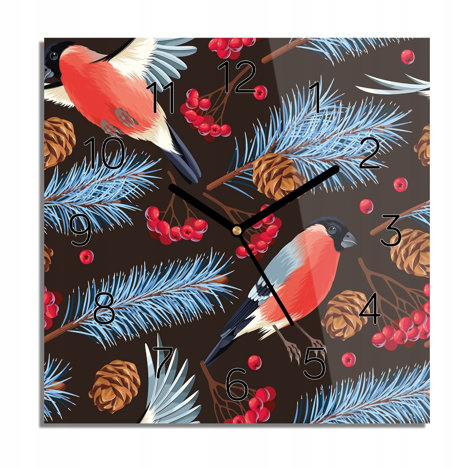 

Gil szyszka owoce zegar szklany do sypialni 30x30