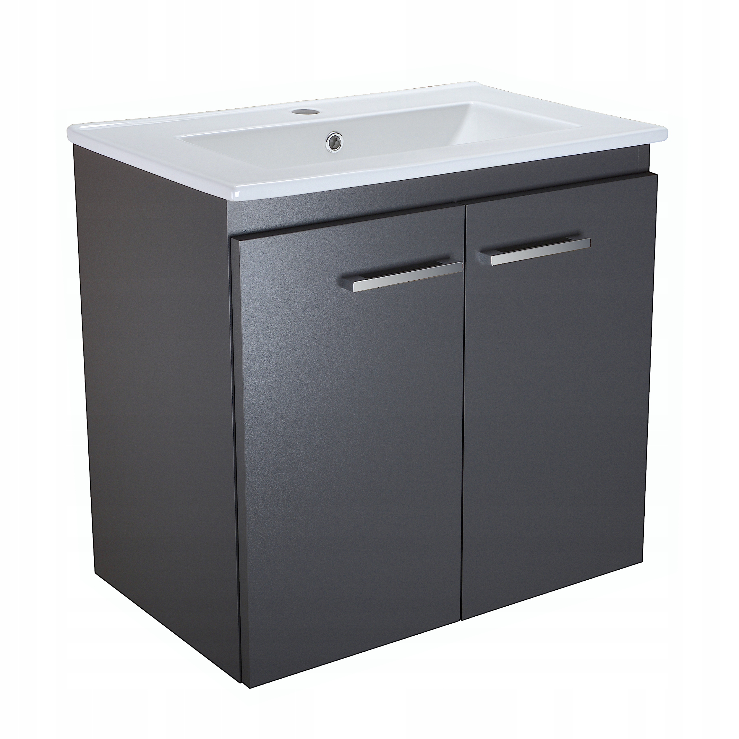 

Wisząca Szafka z Umywalką Ceramiczną 60cm Grafit