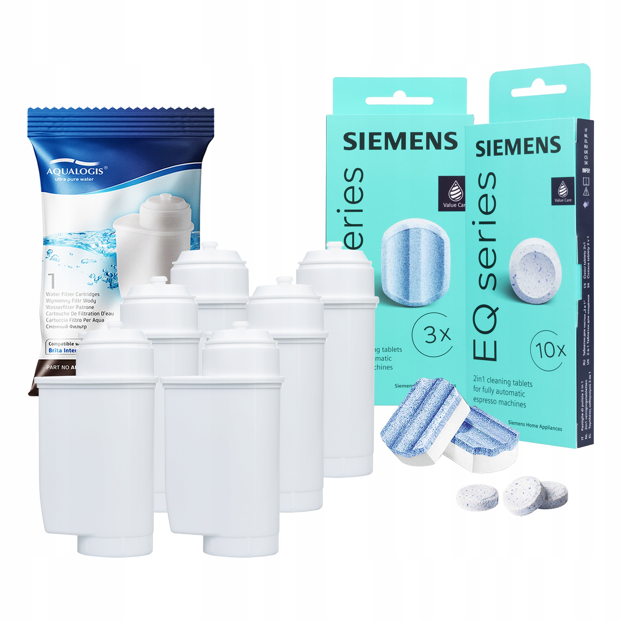 Odvápňovač a tablety Siemens 6x filtr pro kávovar AL-Inte