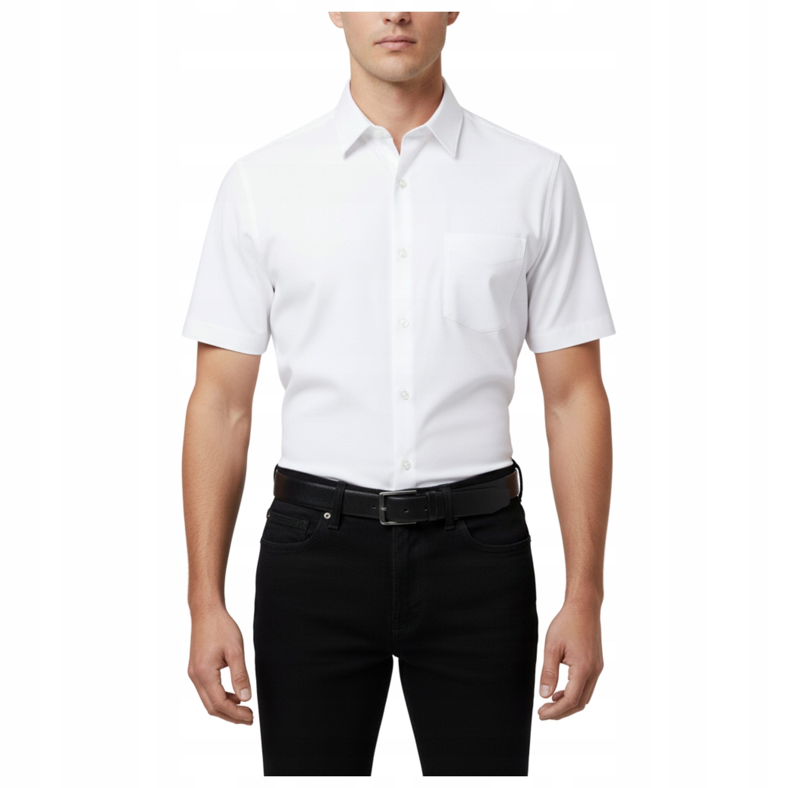 męska koszula Biała krótki rękaw Slim Fit L 40/41 Modely