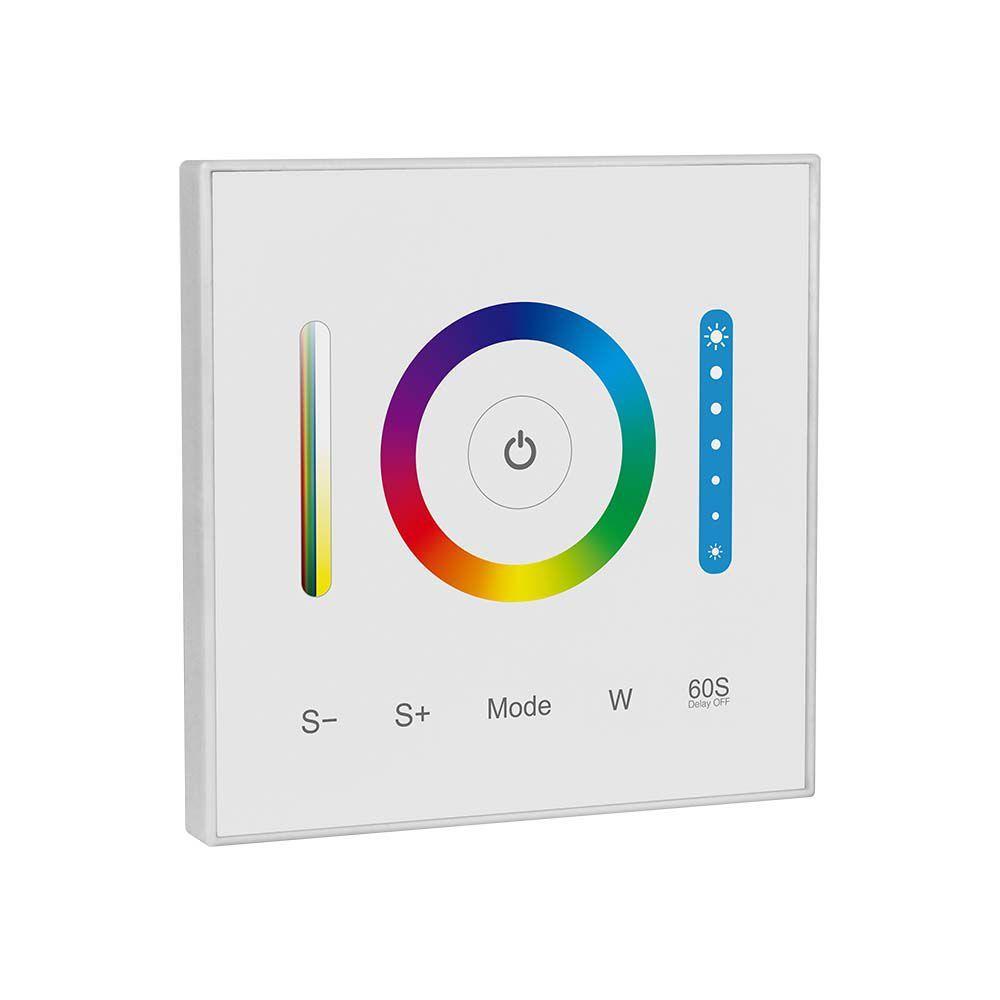 V-tac Ovladač ovladače dálkový ovladač skleněný nástěnný panel 3v1 Rgb+cct