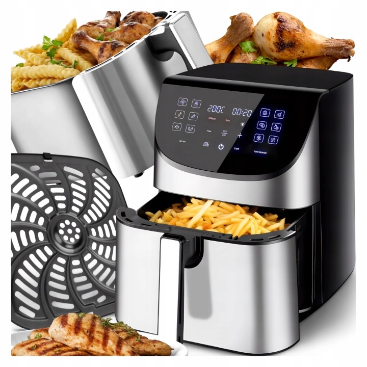 Beztuková Fritéza Air Fryer 8 L XXL 12 Programů Fritéza Airfryer