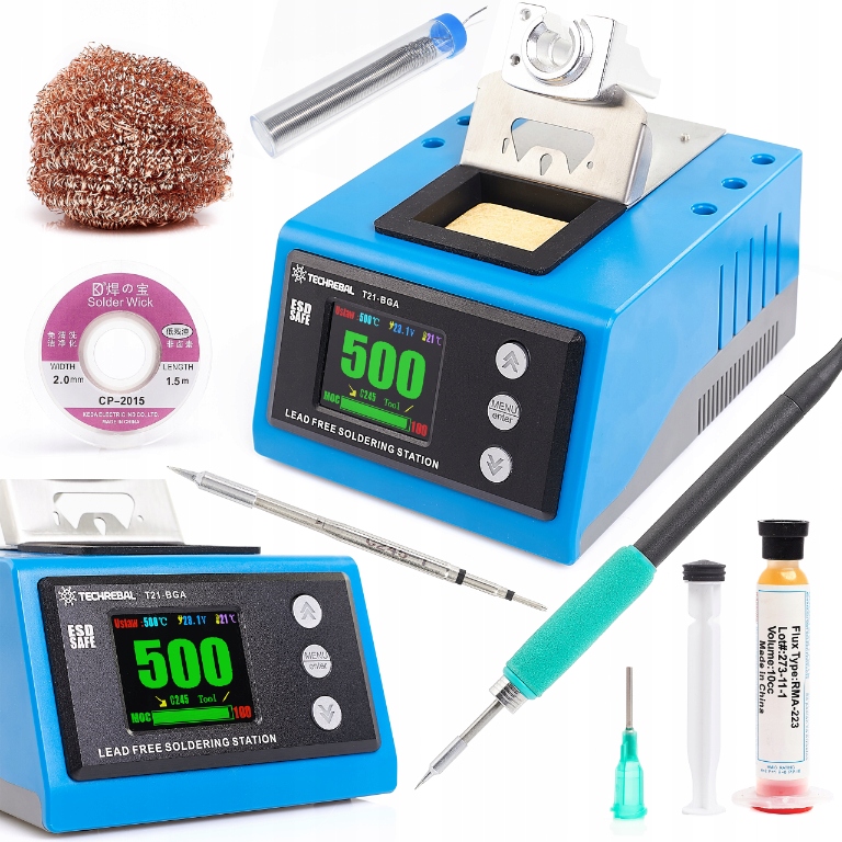 Pájecí stanice 180W Techrebal T21-BGA Sada Flux RMA-223 Cín Bga