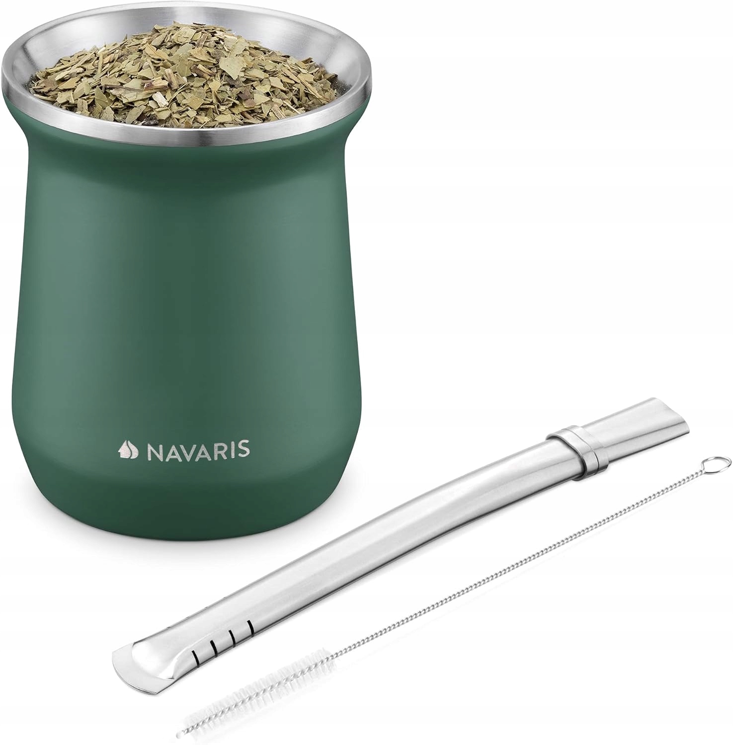 Navaris kubek Yerba Mate 300ml stalowy bombilla zestaw