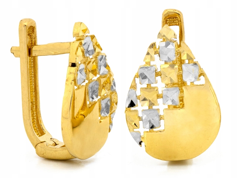 Náušnice zlaté 585 jemné lesklé kapky anglické zapínání dárek