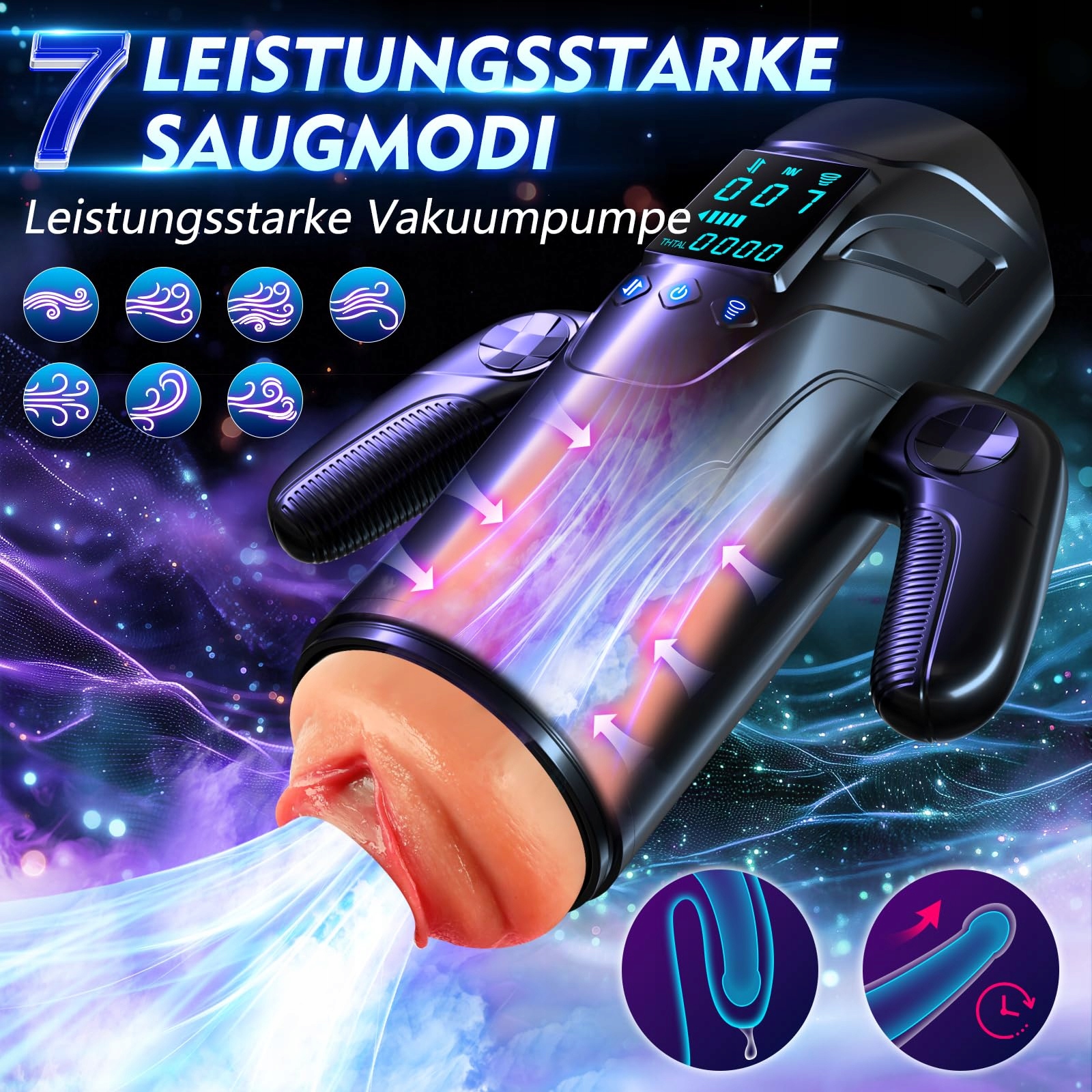REALISTISCHER Masturbator: 7 Trybów Ssania i Wibracji dla Mężczyzn — miniatura 2
