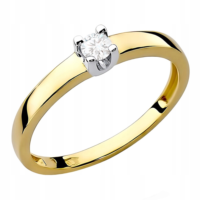 Krásný Zlatý Prstýnek s Briliantem 0,08 ct pr.585