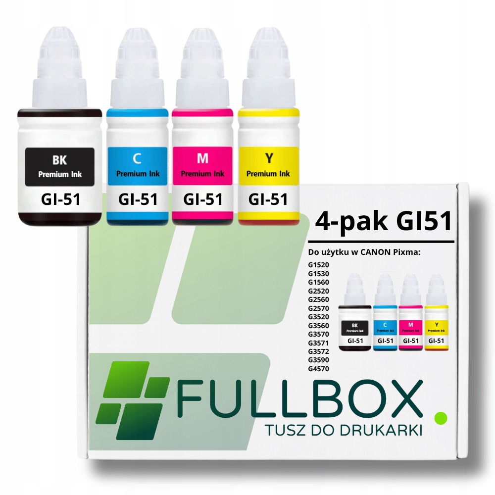 4X Tusz do Canon GI51 Pixma G3520 G3560 G3570 G3590 G2520 G2560 G2570 G4570