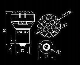 ŻARÓWKA Ba15s BIAŁA P21W LED COFANIE WSTECZNY 12V Producent Inny