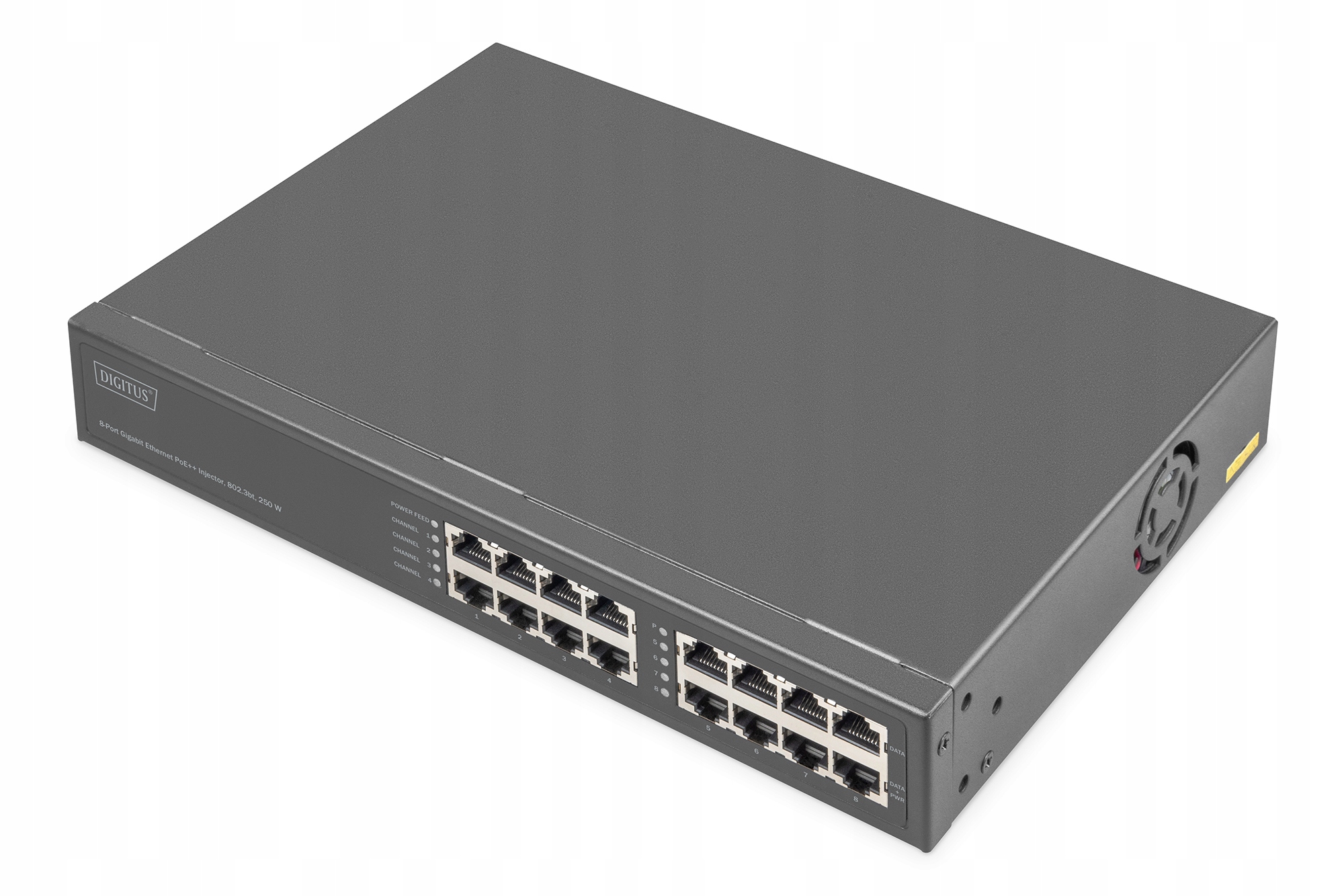 8-Port Gigabit Ethernet PoE Injector, 802.3bt, 250 W DN-95118