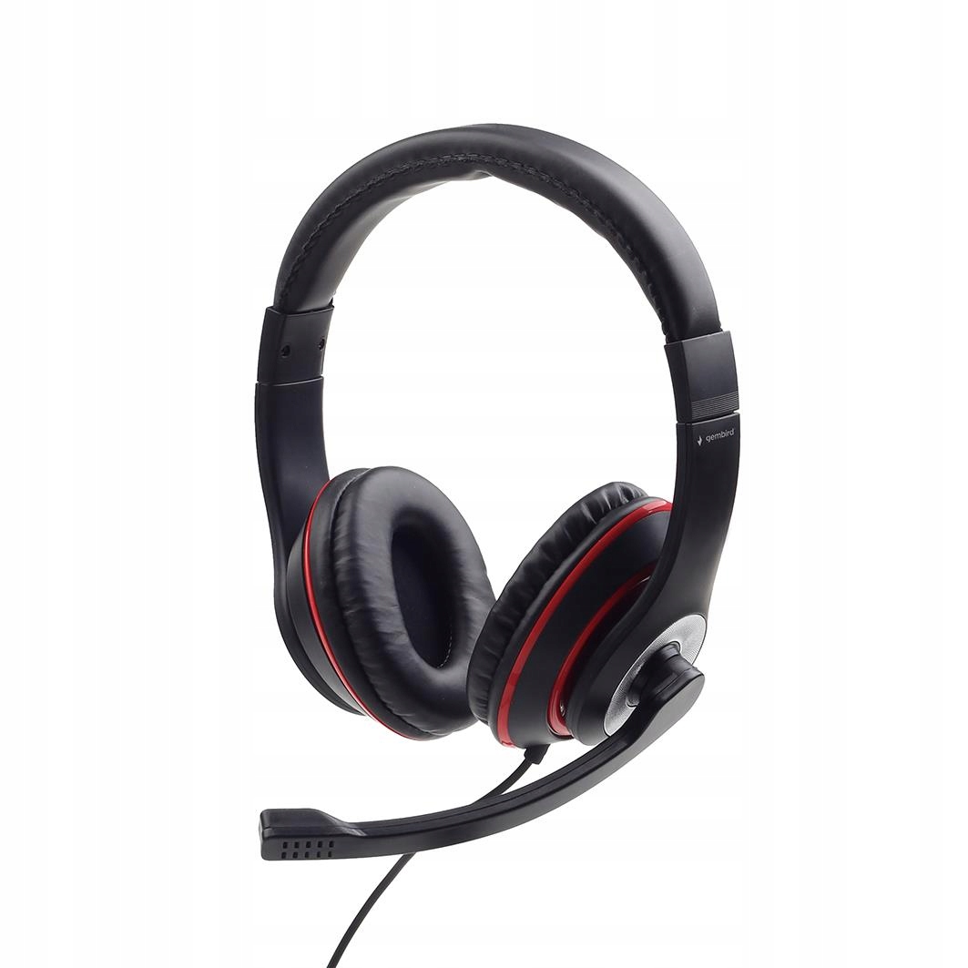 

Gembird MHS-03-BKRD Stereo headset, black color wi